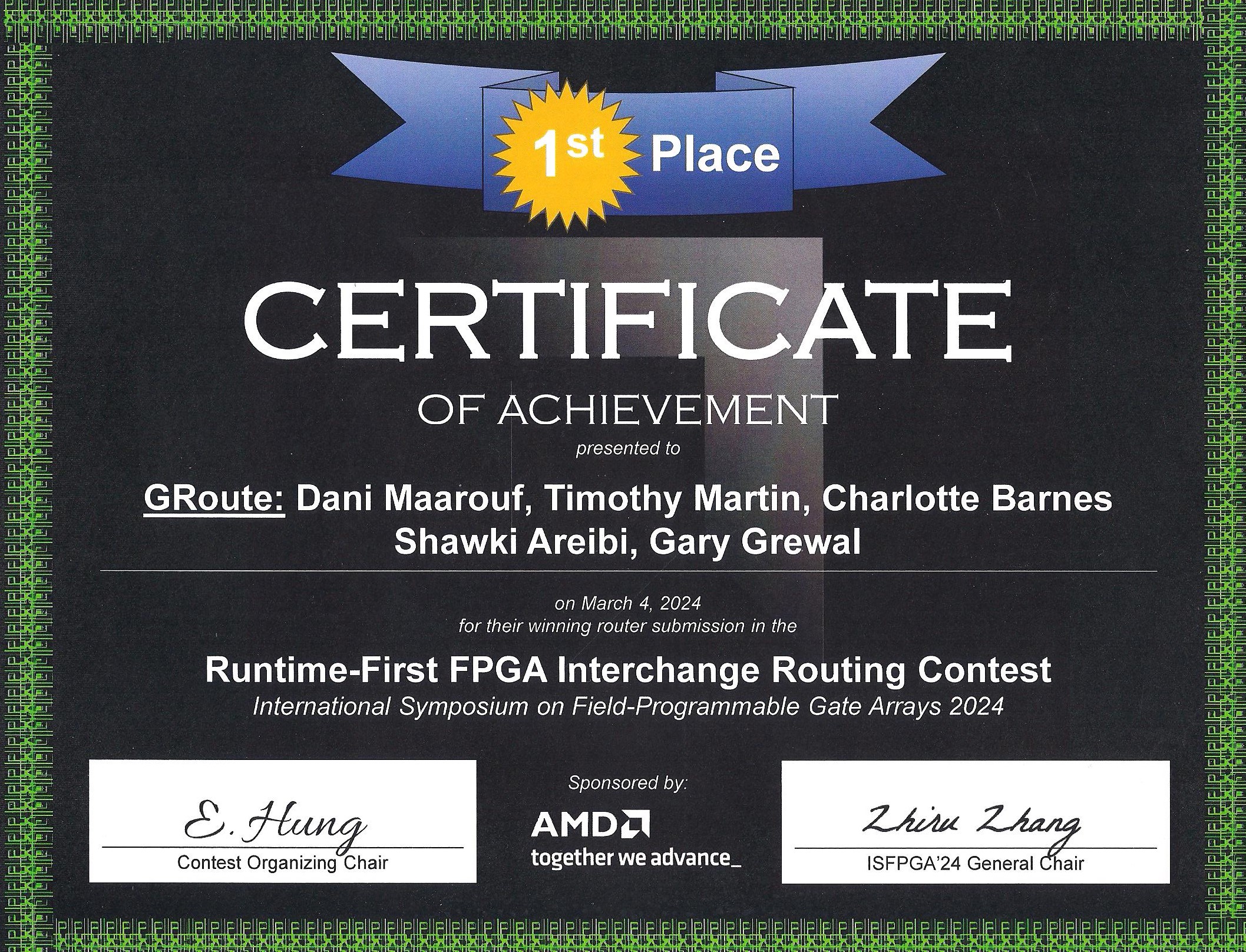 ISFPGA Routing Contest Award 2024